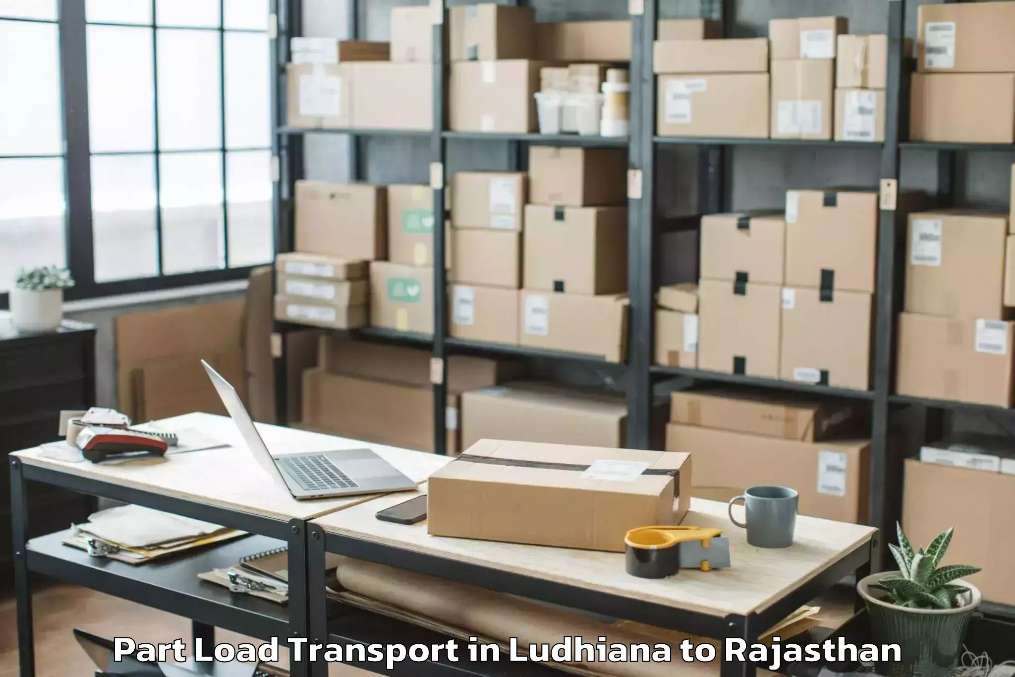 Book Ludhiana to Bagidora Part Load Transport Online